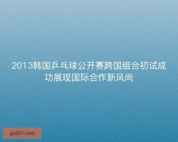 2013韩国乒乓球公开赛跨国组合初试成功展现国际合作新风尚